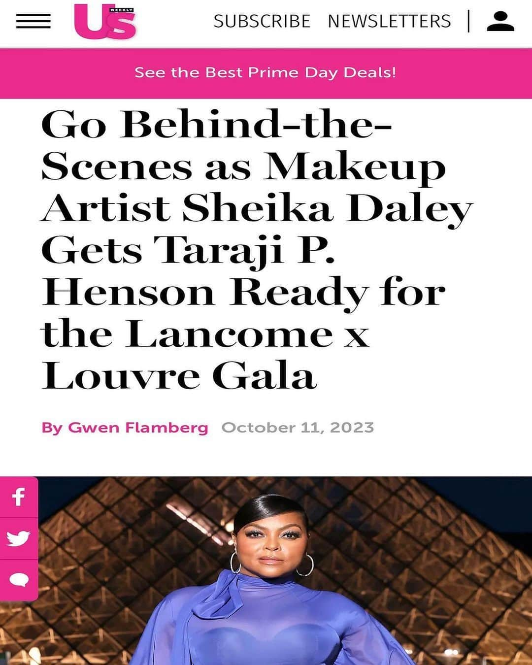 タラジ・P・ヘンソンさんのインスタグラム写真 - (タラジ・P・ヘンソンInstagram)「💜💜💜 #Repost from @officialsheiks • Go Behind the Scenes with Myself, Taraji, & US Weekly as we glam for The Lancôme x Louvre Dinner in Paris!! Get The look in the link below 👇🏾👇🏾👇🏾 https://www.usmagazine.com/stylish/pictures/taraji-p-hensons-lancome-x-louvre-makeup-by-sheika-daley/ @lancomeofficial @tarajiphenson @usweekly @eloralane 💙💙💙 📸 : @abdouladjagbe  #makeupbysheiks #bts #pfw #lancome #usweekly #tarajiphenson #eloralane」10月13日 4時41分 - tarajiphenson