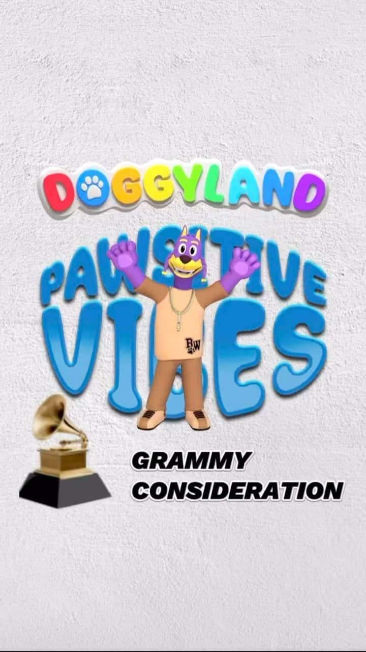 スヌープ・ドッグのインスタグラム：「Grammy Voting has started 🎶✅🔥 If you a @RecordingAcademy Voting Member, b sure to consider Doggyland “PAWSITIVE VIBES”. Best children’s album. Ends on Oct. 20. Thank. U 👊🏿 🙏🏿」