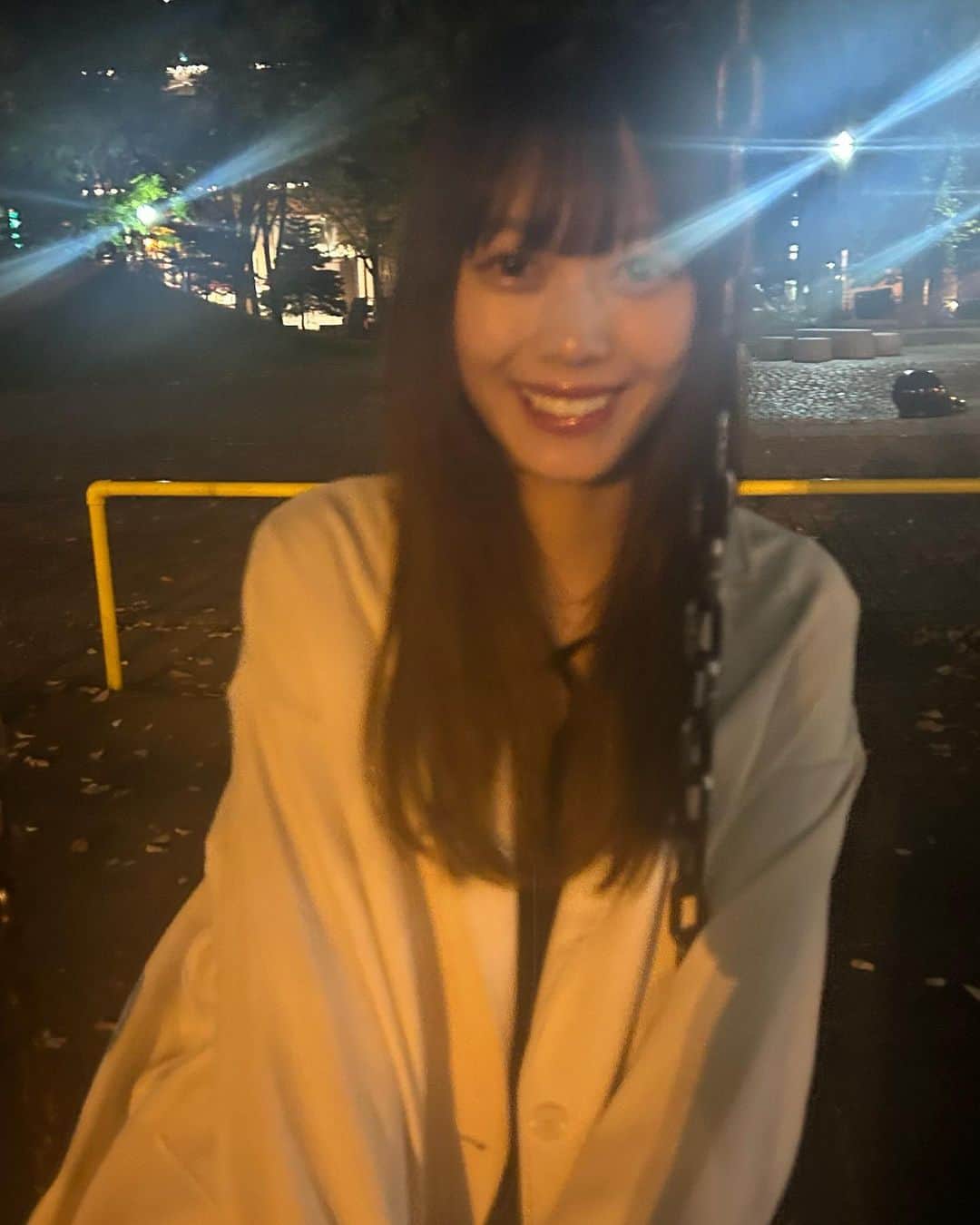 のインスタグラム：「夜の公園🐈‍⬛🌙」