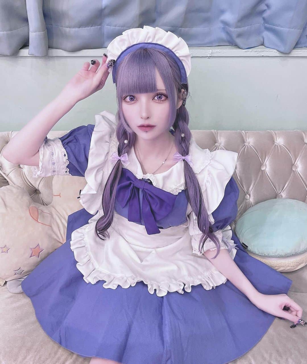 黒魅ららのインスタグラム：「1ばんにしてね  #コンカフェ嬢　#メイド」