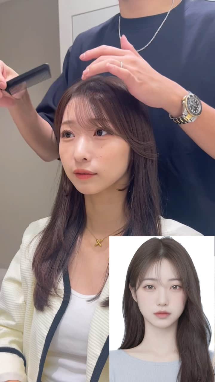 高橋英昇のインスタグラム：「2wayバングは薄めの束感で作ると可愛いです❤︎ オーダーの際に保存してお使いください✨ ˗˗˗˗˗˗˗˗˗˗˗˗˗˗˗˗˗˗˗˗˗˗˗˗˗˗˗˗˗˗˗˗˗˗˗˗˗˗ ⁡ ◌ @eisho_coa  ⁡ 前髪顔周りのどんな悩みも 是非ご相談下さい✨ ⁡ ☑︎流し前髪だけど要望と違う ☑︎前髪顔周りを切られすぎる ☑︎顔周りがなくて困っている ☑︎前髪が巻きづらく上手くいかない ☑︎変な毛がいつも前髪に出てくる ☑︎扱いづらくて困っている ☑︎おでこが狭くて悩んでいる ⁡ などなど 少しでも気になることは全てお聞かせ下さい✨ メモ持ってきても大丈夫です📝 ⁡ ˗˗˗˗˗˗˗˗˗˗˗˗˗˗˗˗˗˗˗˗˗˗˗˗˗˗˗˗˗˗˗˗˗˗˗˗˗˗ ⁡ ⁡ ◌ 料金 ◌ ・カット ¥8800 ・カット 𓂃 トリートメント ¥12100 ・カット 𓂃 カラー ¥17600 ・カット 𓂃 カラー 𓂃 トリートメント ¥22000 ⁡ ※初回のみ指名料+¥3300かかります。 2回目以降は指名料無料です。 ⁡ ⁡ 𓂃 よくあるご質問 𓂃 ⁡ ⁡ Q . 予約はどうしたらいいですか？ ⁡ ✎ プロフィールのURLからお待ちしております✨ ⁡ ⁡ Q . 場所はどちらですか？ ⁡ ✎ 東京都中央区銀座6-13-9 GIRAC GINZA 7F 【銀座駅5分、東銀座駅から徒歩3分】 ⁡ ⁡ Q . 投稿に可愛い子しか載っていないですが、 私が行っても大丈夫ですか？ ⁡ ✎もちろん大丈夫です。 僕のお客様は【3歳〜74歳】の 子連れ様から老若男女幅広いの方が ご来店してくださっております。 女性は必ず可愛くします！ 実は男性のカットも得意です。 最近ご紹介もかなり多いです✨ ⁡ Q . どんな美容師？ ⁡ ✎ お話するのが好きです✨ ただ施術中は技術に没頭する時があり その時はあまり話さなくなります✂︎ ⁡ Q . カウンセリングはしっかりしてもらえますか？ ⁡ ✎もちろんです！ 前髪顔周りの生え際、癖毛、割れめ、こめかみ、 頬骨、えら、丸顔、面長、りんかく などのお悩みもしっかりカウンセリングさせて頂いてから 施術に入らせて頂きますのでご安心ください✨ ⁡ ⁡ カットは【前髪】【ロングレイヤー】 が好きですが、 ミディアム、ボブ、ショート、 メンズカットも好きです。 巻きも得意なので、 知りたい方はなんでもお伝えします✨ ⁡ カラーはブリーチなしのワンカラーで 【艶感】【透明感】【くすみ感】が出るように 300種類以上の中から 独自の配合で調合しております。 ⁡ ストレートはダメージを最小限で抑えられるように かなりこだわっています！ 微アルカリ〜弱酸領域の範囲で施術するので 基本的に【ヘアカラー】と同時施術が可能です✨ ⁡ トリートメントはできるだけ長持ちできるように 【手触り】【質感】にこだわっています！ あとはアウトバスのヘアケアも重要なので 興味ある方はしっかり説明しています✨ ⁡ パーマは最近持ちの良いデジタルパーマが好きです。 熱処理する事で普通のパーマより持ちが良くなります。 僕の使う薬剤は基本的にダメージを最小限でかけるので コテを使って巻いても大丈夫です。 巻かなくても普段のスタイリングはかなり楽になります✨ ⁡ #銀座　#千葉　#前髪カット　#顔周りカット　#小顔カット　#おくれ毛カット　#顔周り　#前髪　#シースルーバング　#かきあげ前髪　#小顔に見える顔周り #小顔カット #似合わせカット　#おくれ毛　#前髪顔周り似合わせ」