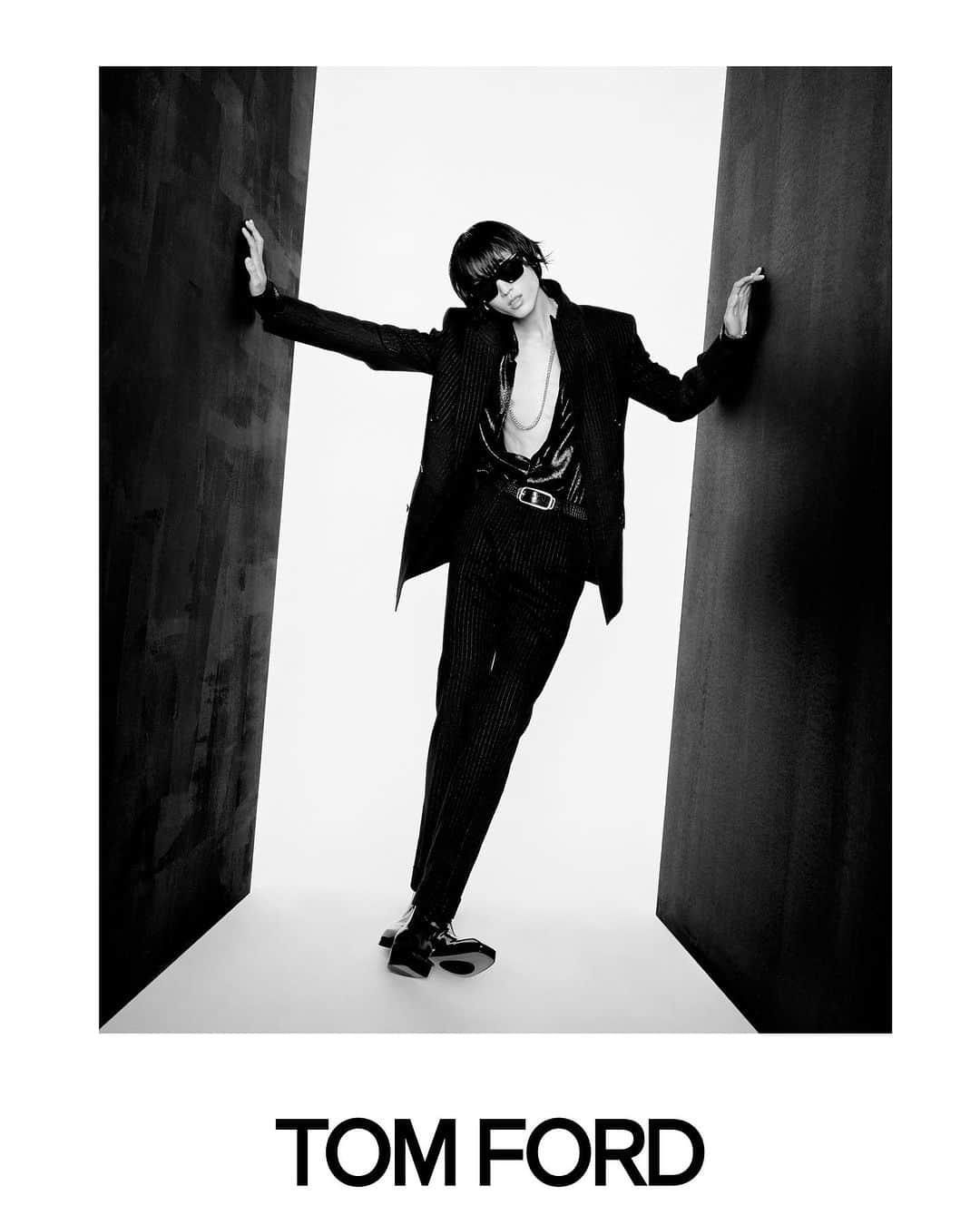 トムフォードのインスタグラム：「SUMMER 24  BY PETER HAWKINGS  PHOTOGRAPHER: ANTHONY SEKLAOUI MODEL: MENG YUQI LOOK: 10    #TOMFORDSUMMER24 #TOMFORD」