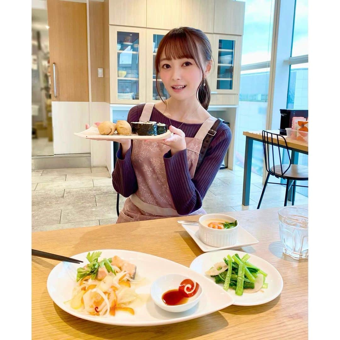 樋渡結依のインスタグラム：「久しぶりのお料理教室👩‍🍳 楽しかった♡  #手作り和食  #料理上手になりたい  #料理女子  #cooking  #japanesefood   ＊日本食は何が1番好きかな🤔？」