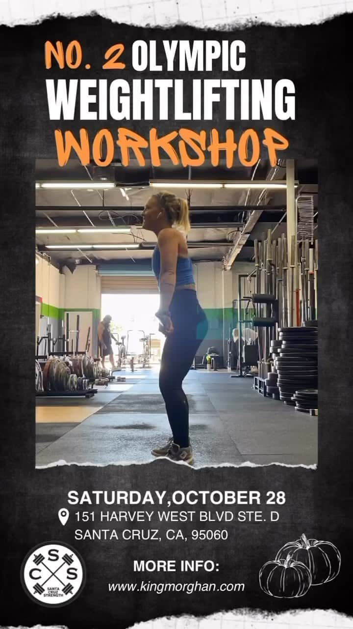 モーガン・キングのインスタグラム：「Let’s GO!!! Missed our September Olympic Lifting Workshop OR want to continue building on what you learned? We GOTCHU!  Come learn and refine the Olympic lifts from someone with years of technical and competitive experience. Whether you are a CrossFit athlete who wants to learn how technique can help you add strength or just getting into strength sports and want to mix it up @kingmorghan is ready and happy to help! Come get strong with us! #strongertogether  • • •  #strength #powerlift #powerlifting #weightlifting  #lift #liftheavy #powerlifters #gym #santacruzcalifornia #fitness #workout #fitnessmotivation  #motivation #sport #squat #strengthtraining #strengthtraininggym #olympiclifting #womenwholift #femaleowned #womenowned #crossfit #snatch #oly #olylifting #olympicweightlifting #cleanandjerk #olympicliftingtechnique #liftingweights」