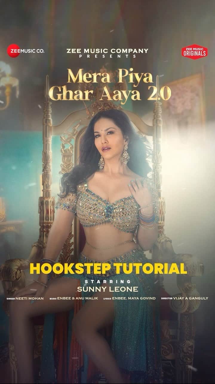 サニー・レオーネのインスタグラム：「If our hook step got you grooving, Here’s the ultimate tutorial to unleash your best moves! Tune in to #MeraPiyaGharAaya 2.0 !  #ZeeMusicOriginals #SunnyLeone @sunnyleone  @vijayganguly @neetimohan18 @musicenbee  @anuragbedii」