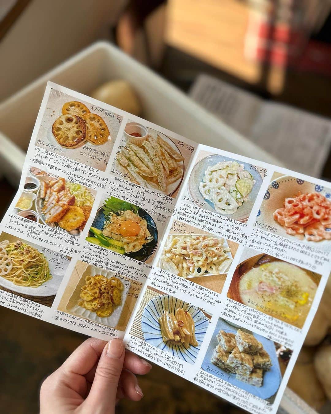 誠子さんのインスタグラム写真 - (誠子Instagram)「いらっしゃいませ。こんばんは。  茨城の蓮根農家「いちかわファーム」さんから、採れたての蓮根が届きました。  私の蓮根のお料理写真を見てくださって、ぜひお料理してください、とたくさん送って頂きました。  こんなに大きくてカッコいい蓮根みたことない ぜったい美味しいに決まってる‼︎  手書きのレシピや、蓮根の説明書がうれしいです。  このレシピを見てお料理しよう。 近々この蓮根を使って、蓮根インスタLIVEをしようと思います。  いちかわファームさん、ありがとうございます。 美味しく大切にいただきます。🙊🤍  #誠子食堂 @ichikawa__farm」10月12日 23時22分 - seiko_1204