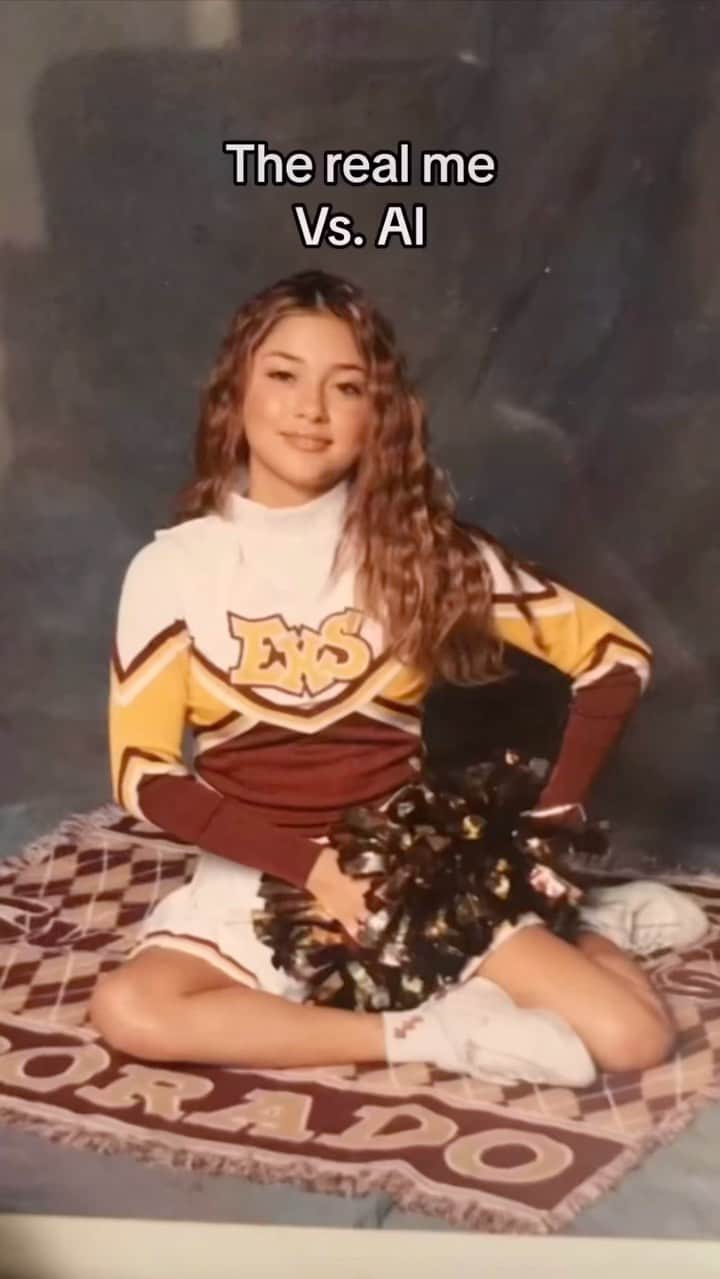 アリアニー・セレステのインスタグラム：「Not much has changed tbh. #aiyearbook #aitrend #cheerleader #sportyspice #reels」