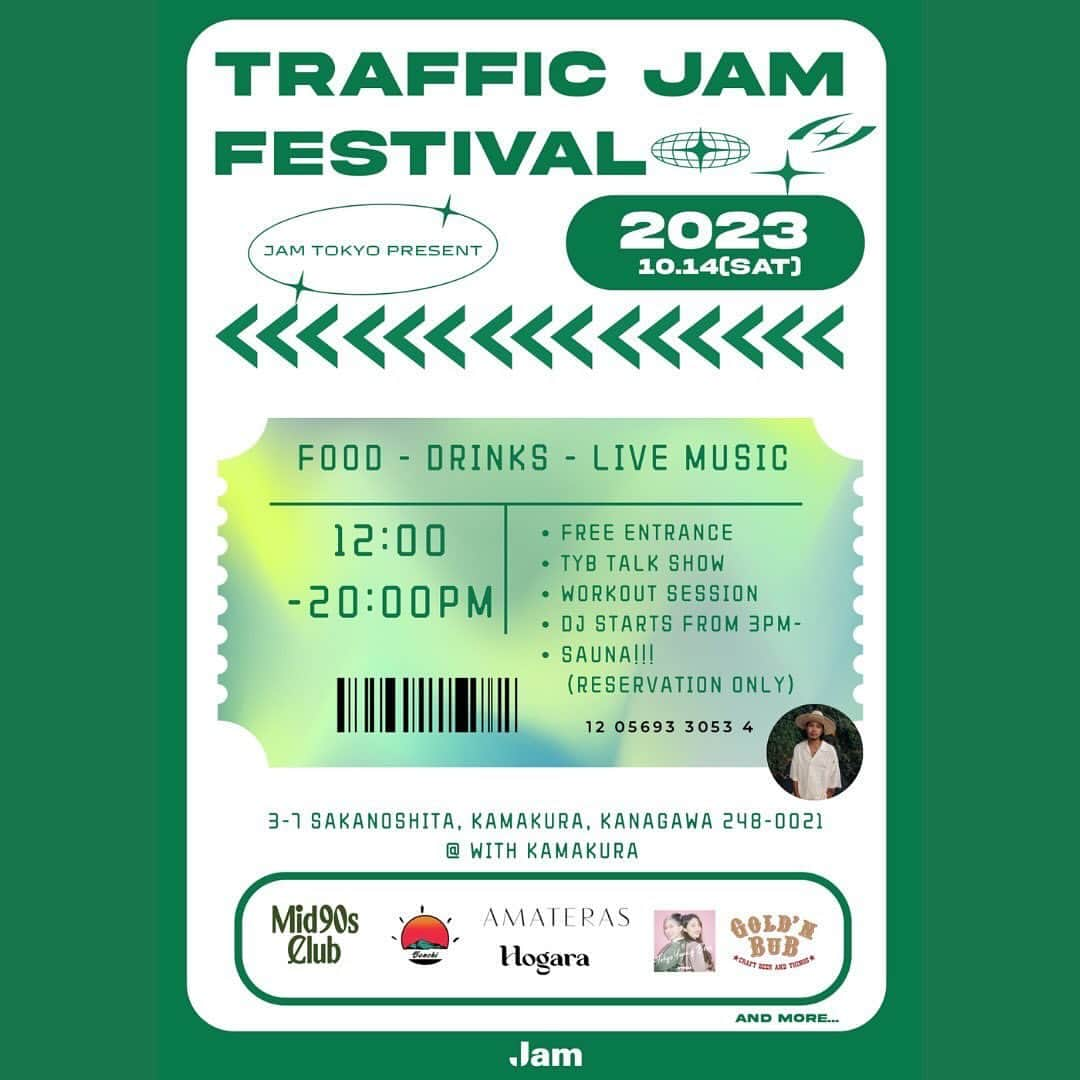 長谷川ジェニファーミラのインスタグラム：「いよいよ今週末🔥🔥 10/14 鎌倉で @jamtokyo として初のフェス“TRAFFIC JAM FESTIVAL”を開催いたします🌱✨  イベント開催前は抽選で当たった皆様限定のTOKYO YOUNG BOSS TALK SHOW💞 他にも普段から応援させてもらってる最高なブランド様達、トレーナー、アーティストが集まるまさに渋滞状態。。。  ここにくれば最高な休日を過ごせること間違いなしっ!!  私は終日スタッフとしておりますので友人の皆様はじめどんな方でも是非遊びに来てください🥹🫶🏻  よろしくお願いします!!!  【TRAFFIC JAM FESTIVAL開催概要】 日付：10月14日（土） 時間：12時〜20時 場所：WITH KAMAKURA　 〒248-0021 神奈川県鎌倉市坂ノ下３−７　江ノ島電鉄長谷駅 徒歩約6分 入場料：無料  👕Brand List Jam apparel / BONCHI/ AMATERAS / Gold’n BuB / Hogara / Redbull   🧘‍♀️Activities Yoga (Yuina) / Journaling (Marie Josee) / Sauna  🎤Live Show 18:00- @kenny_yoshihara   🕐Time Table 12:30-14:30 Training Session 14:30-18:00 DJ Session 18:00-18:30 Artist Live  情報が溢れかえっている世の中でどの方向へ向かえばいいのかわからない、 まさに”渋滞”状態の今。 このfestivalを通して、MusicとArtを通して、LifestyleとCulture を伝え、子供達に大切な地球を残していきたいという思いが込められています💡  #鎌倉 #長谷　#長谷寺 #withkamakura #鎌倉イベント　#鎌倉イベント情報 #tokyoevents #kamakura #kamakurajapan #kamakuraevents #日本旅行 #japantrip #japanevent #TJFintokyo」