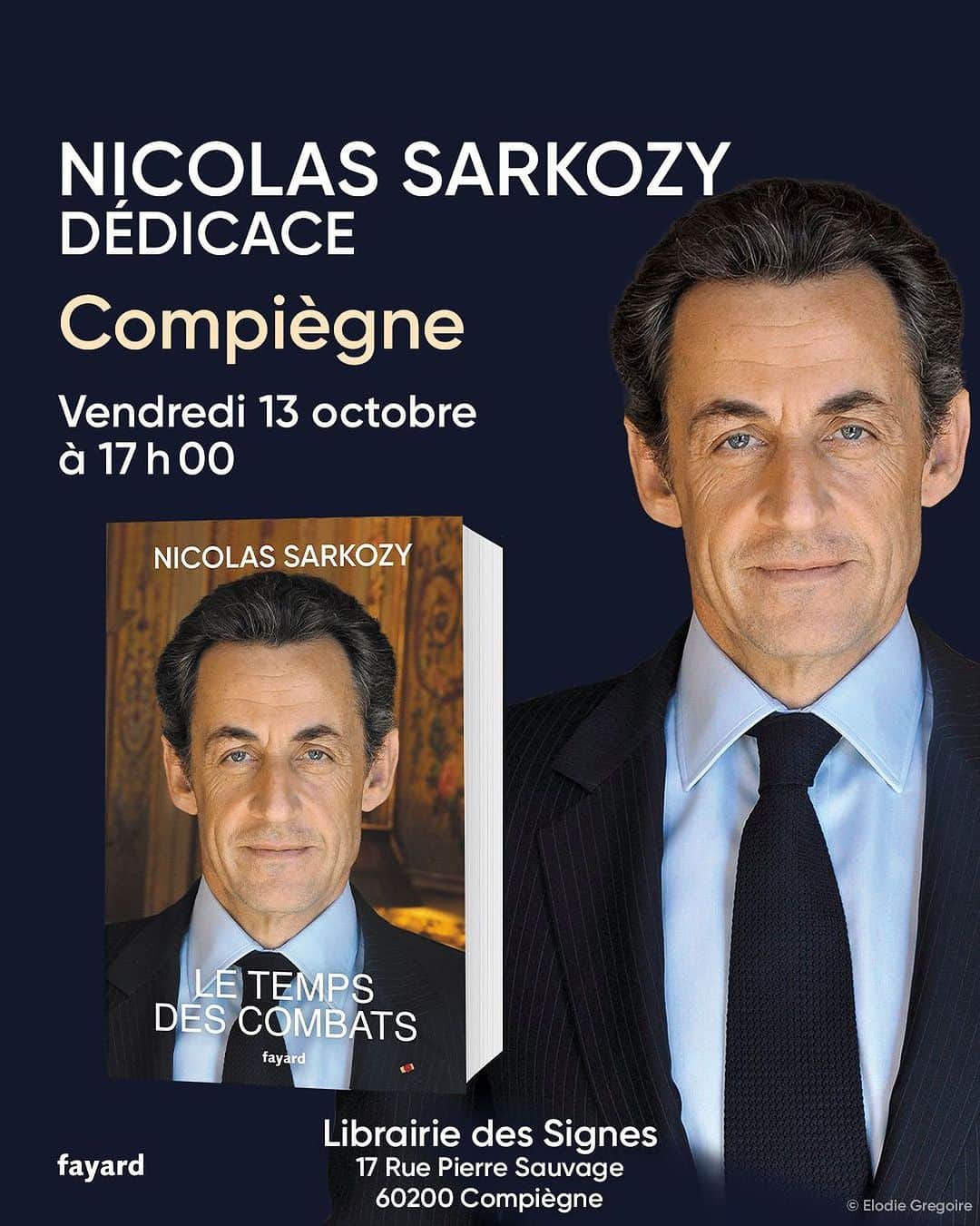 ニコラ・サルコジさんのインスタグラム写真 - (ニコラ・サルコジInstagram)「A demain à Compiègne ! #letempsdescombats @editionsfayard」10月13日 0時55分 - nicolassarkozy