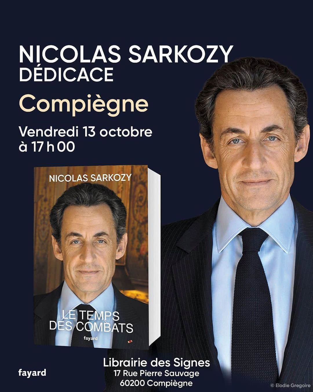ニコラ・サルコジのインスタグラム：「A demain à Compiègne ! #letempsdescombats @editionsfayard」