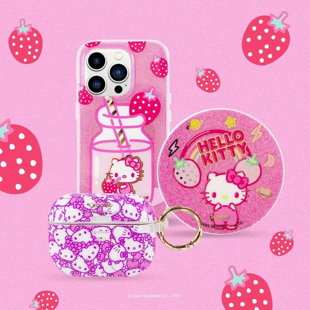 のインスタグラム：「Strawberry sweet 🍓✨ New Hello Kitty accessories from @shopsonix are here! Link in bio to shop.」