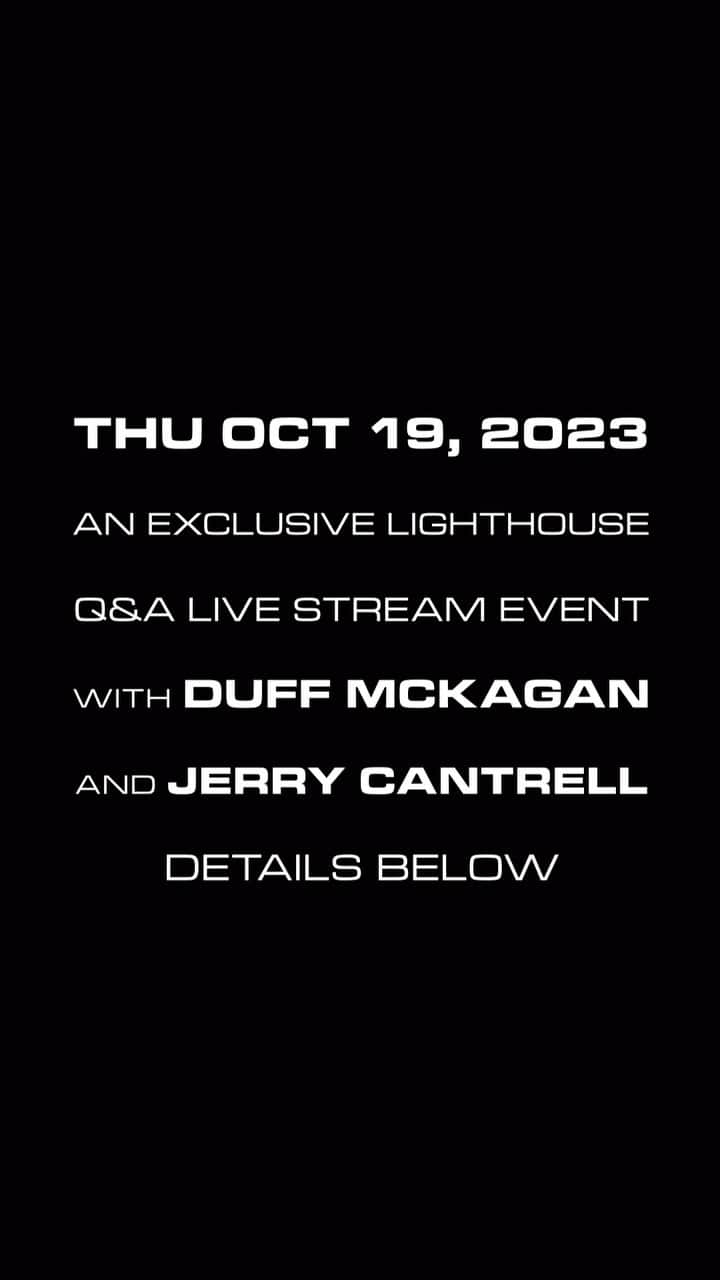 ダフ・マッケイガンのインスタグラム：「Exclusive Lighthouse livestream event hosted by Jerry Cantrell of Alice In Chains next Thursday, October 19th. Subscribe to Duff’s official mailing list or pre-order the Lighthouse at duffonline.com to receive an invitation to the event.  #duffmckagan #jerrycantrell #gunsnroses #aliceinchains #duff #lighthousealbum」