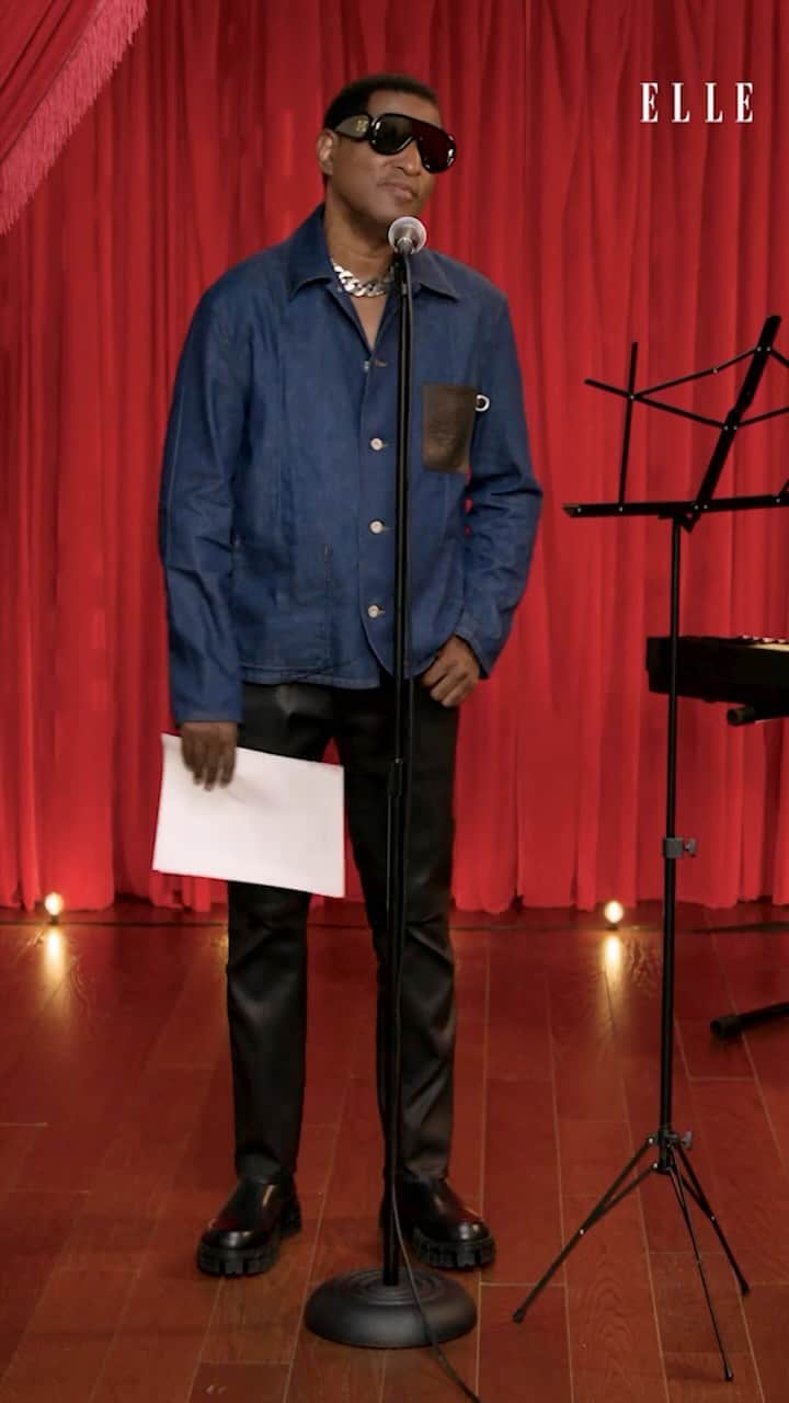ELLE Magazineのインスタグラム：「#Babyface doesn’t miss a beat in a new episode of #BurnBallads. 🔥 At the link in bio, watch as he improvises smooth lyrics, witty comebacks, and soulful songs in response to headlines, critic reviews, and the internet's most talkative trolls.」