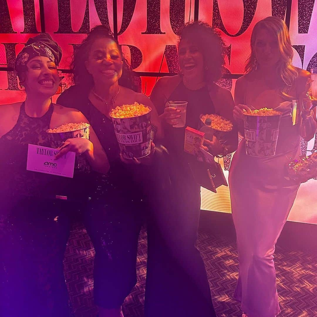 カミラ・マーシャルさんのインスタグラム写真 - (カミラ・マーシャルInstagram)「Pretty SURREAL. NOT real. ‘Cept, it was REAL. Thank you @taylorswift. 🩷  We just SCREAMED ALL NIGHT at the screen ROOTING for and LOVING each other. 😑  (Swipe to end) P.P.s.s.s….@Adamsandler is THEE nicest human and told ME I was “funny as shit” ADAM, you sir are “funny as shit”. Thanks for PLAYING.  THANK YOU to my peeps who HELPED  me look and feel m’BEST.   Dress: Veronica Beard Necklace & Earrings: Gabriel New York @gabrielandco Rings: Sterling Forever @sterlingforever  Bag: Simitri @simitri.shop Blazer: Orttu @orttu_official  GLAM: Styled: @lizzyseguin Hair: @kalisimpressions FaceBeat: @littleroc.nia」10月13日 3時32分 - gypsymoonshine