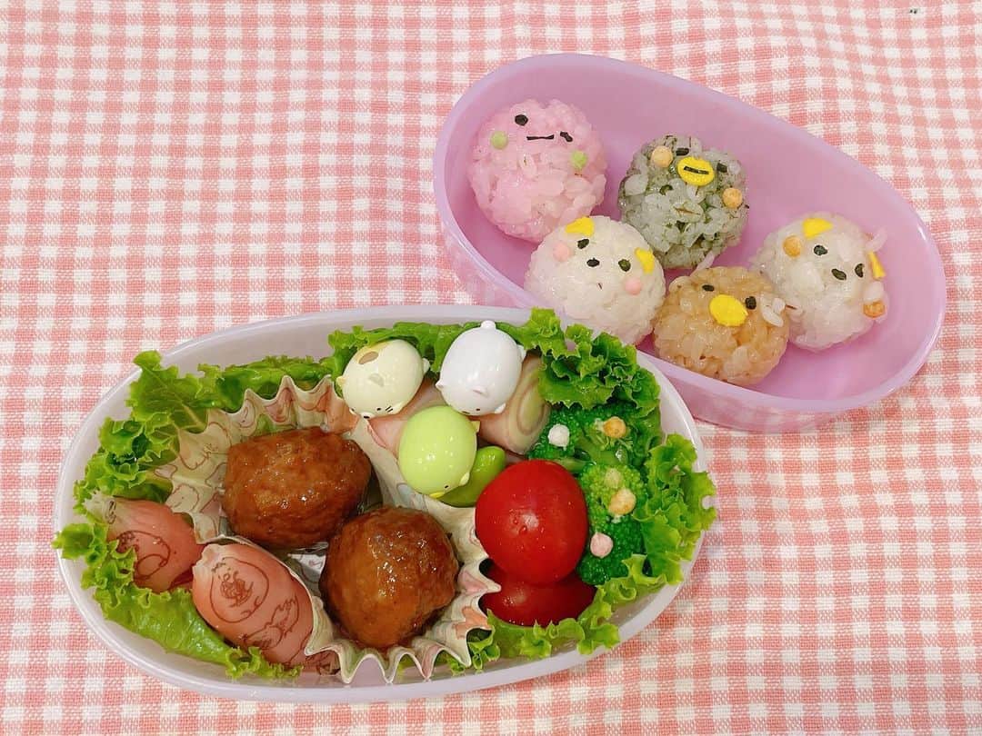 杉岡沙絵子のインスタグラム：「🍙🍱💕 　 　 芋掘り遠足弁当👧🎶 　 今日も楽しくすごせますように☺️ 　 　 ・ ・ #たまにだからできる#キャラ弁 #年少さん弁当#すみっコぐらし弁当」