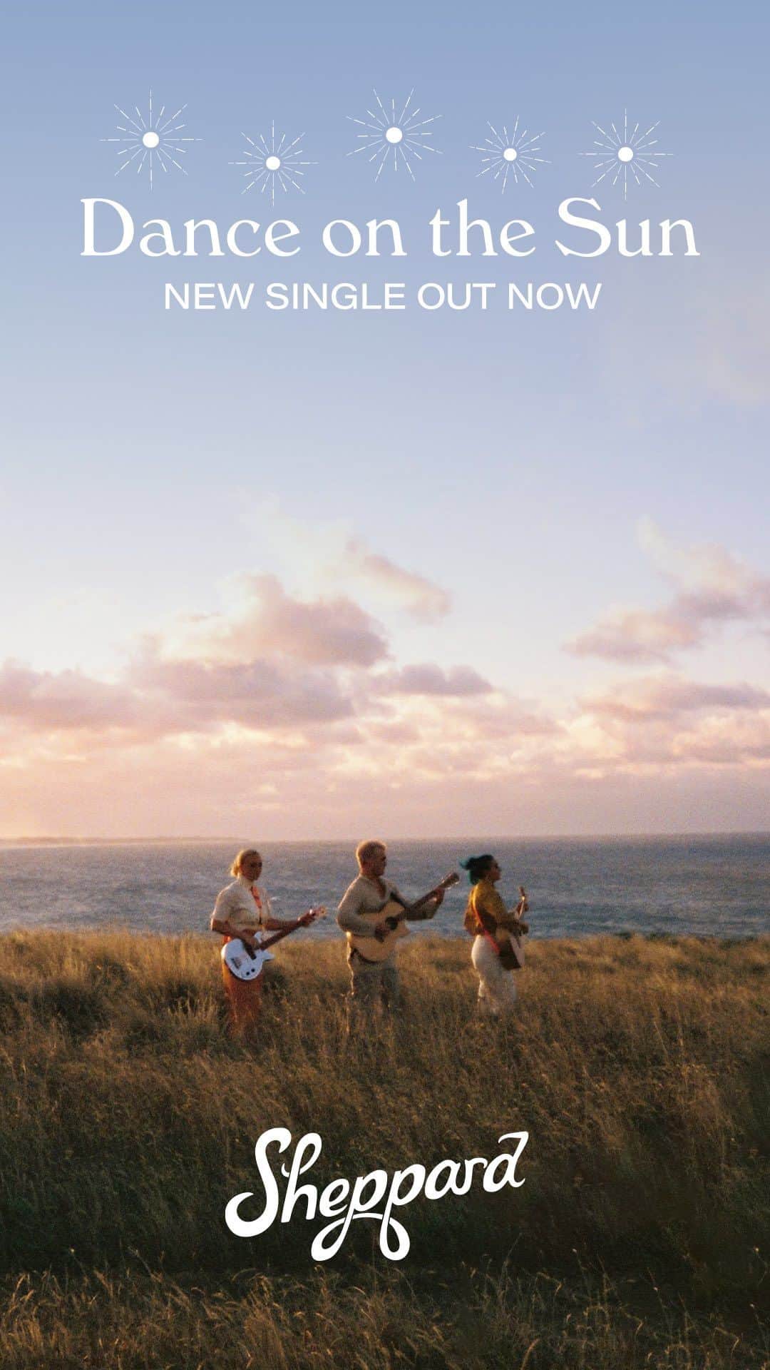 シェパードのインスタグラム：「Although it’s dark now, I know we’re gonna make it to sunrise. It’s not too far now, one day we’re gonna dance on the sun. Our brand new single is out now! Link in bio to listen ☀️」