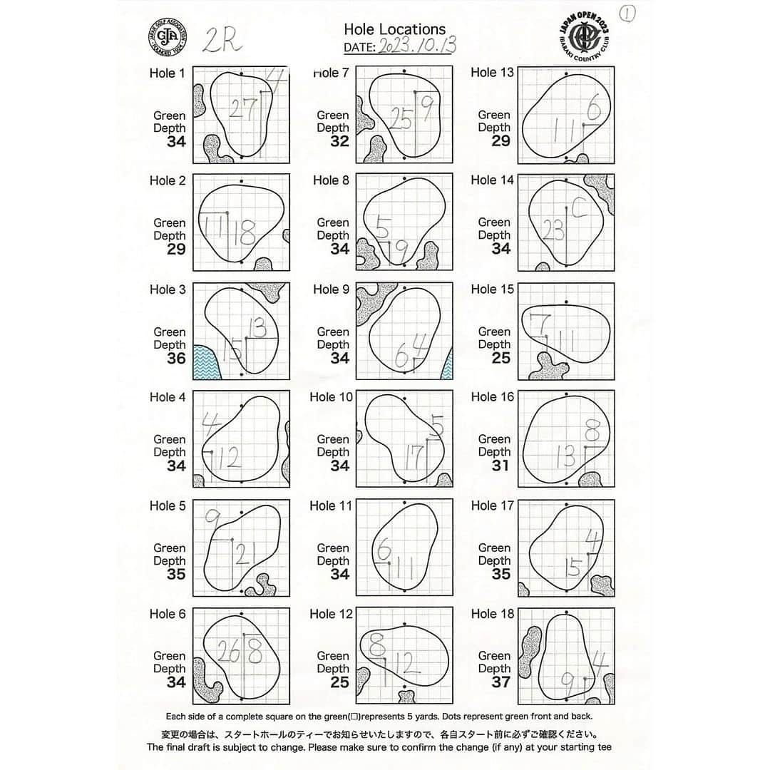  JGTO 男子プロゴルフツアーさんのインスタグラム写真 - ( JGTO 男子プロゴルフツアーInstagram)「＼第2ラウンド📣‼️ ／  2023年度　第88回 #日本オープンゴルフ選手権 🏆 88th Japan Open Golf Championship 2023  第2ラウンドのホールロケーション⛳️です！ 茨木カンツリー倶楽部・西コース  #日本オープン  #JGA #日本ゴルフ協会 #ゴルファー日本一への道」10月13日 9時55分 - japangolftour