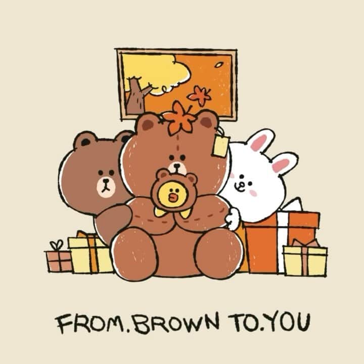 LINE FRIENDSのインスタグラム：「BROWN! Come and hug us! HUG BROWN out NOW!  Whenever you need warmth, and want to feel cozy, go and find BROWN!🐻❤️  Go check our story for more EVENT information!」