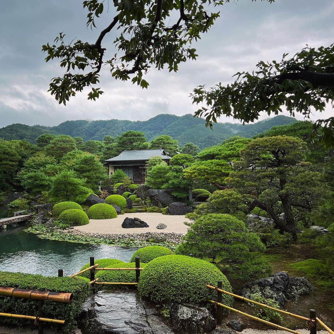 畑亜貴のインスタグラム：「庭園が美しい足立美術館。そして道の駅広瀬富田城へ。  #akhtravelogue」