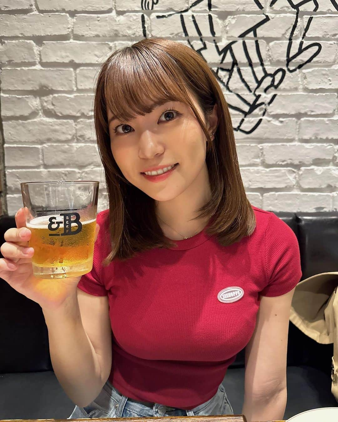 坂東遥のインスタグラム：「お仕事終わりの生ビール最高🍻🍻」