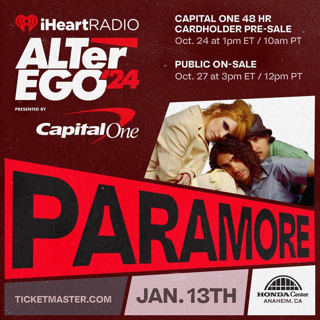 Paramoreさんのインスタグラム写真 - (ParamoreInstagram)「@iHeartRadio’s ALTer EGO. Jan 13, 2024.   📸: @zacharygray」10月13日 22時42分 - paramore