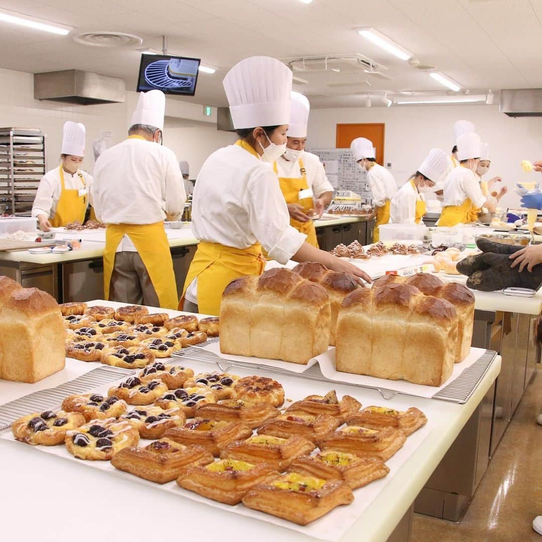 神戸製菓専門学校（公式）さんのインスタグラム写真 - (神戸製菓専門学校（公式）Instagram)「🍞製パン本科(昼1年制)🍞 後期に入って、1日で作るパンがすごいことになってます‼️‼️🫨  #ハード食パン #シチューパン #サルサソースパン #クリームパン #さつまいもデニッシュ #ブルーベリーデニッシュ #モンブランデニッシュ #フランスパン  もちろん生地作りから❗️ 1年間で160種類以上の豊富なパンを学べるのは 神戸製菓の製パン本科ならでは😘  10月28日＆29日の学園祭に向けて 皆様に買いたいと思っていただけるようなパン 食べて満足していただけるようなパンを 提供できるように、学生たちも頑張っています❗️🍞  10:00〜15:00で自由にご来場いただけますので 10月28日＆29日はぜひ神戸製菓へお越しください✨ 人気のパンはすぐに売り切れてしまいますのでお早めに🎵☺️  #神戸製菓 #神戸製菓専門学校 #製パン本科 #学園祭 #パン #パン作り #パン屋 #パン屋さん #パン活 #神戸パン #三ノ宮 #神戸 #食パン #デニッシュ #さつまいも #モンブラン #製菓専門学校 #pattistagram2023」10月13日 22時35分 - kobeseika_info