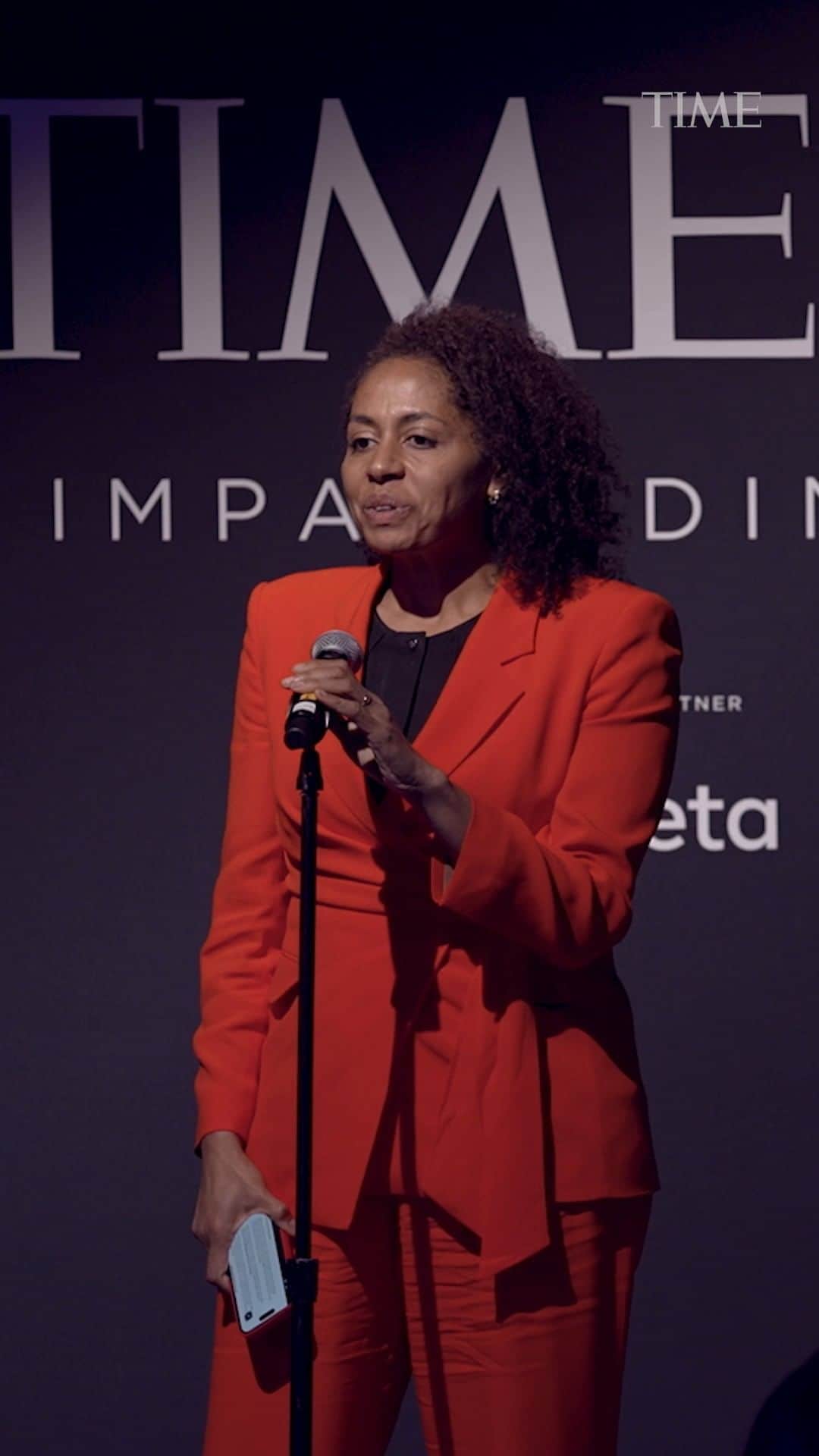 TIME Magazineのインスタグラム：「Watch OpenAI's Vice President of Global Affairs Anna Makanju's toast at the TIME100 Impact dinner focused on women in AI.」