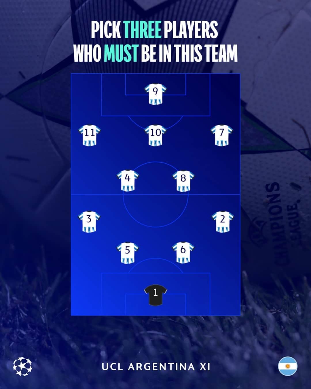 UEFAチャンピオンズリーグのインスタグラム：「🇦🇷 You can only choose 3... 🤷‍♂️  #UCL」