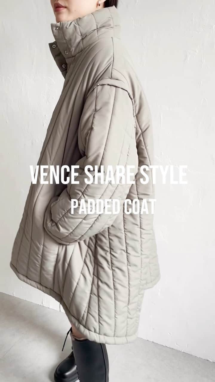 VENCE share styleのインスタグラム：「. ———————  【pick up item】  袖取り外し縦キルト中綿コート  商品お問い合わせNO 77156566（ZOZO） 29580170（公式）  ——————— 商品詳細はTOPのURLからオンラインストアにてcheck！」