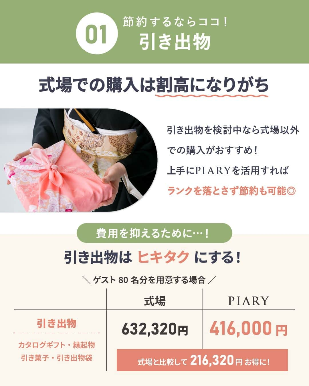 PIARYさんのインスタグラム写真 - (PIARYInstagram)「＼抑えるならここ！／ 結婚式節約術 5選 ::::::::::୨୧::::::::::୨୧::::::::::୨୧:::::::::::୨୧::::::::::୨୧::::::::::୨୧:::: ウェディングアイテム通販サイトなら《 @piary_inst 》 人気のアイテムや結婚式準備のお役立ち情報を毎日配信中😊 ::::::::::୨୧::::::::::୨୧::::::::::୨୧:::::::::::୨୧::::::::::୨୧::::::::::୨୧::::  人生の区切りとなる結婚式。 ゲストへのおもてなしに手を抜くことなく 結婚式費用が節約できたらうれしいですよね！  そこで今回はゲスト・新郎新婦さま両方の満足度を下げずに 節約できるポイントをご紹介します✨  ぜひ保存して結婚式準備にお役立てください💕  ::::::::::୨୧::::::::::୨୧::::::::::୨୧:::::::::::୨୧::::::::::୨୧:::::::::: 詳細は @piary_inst から📲 PIARYホームページをチェック👀✨ ::::::::::୨୧::::::::::୨୧::::::::::୨୧:::::::::::୨୧::::::::::୨୧::::::::::  #PIARY #ピアリー #結婚式 #結婚式準備 #結婚準備 #ウェディング #結婚 #プレ花嫁 #プレ花嫁さんと繋がりたい #プレ花嫁準備 #花嫁 #ナチュラルウェディング #ガーデンウェディング #節約花嫁 #結婚式費用 #結婚式豆知識 #結婚式持ち込み #引き出物 #引き出物宅配 #結婚式費用節約 #節約結婚式 #結婚式節約術」10月13日 19時00分 - piary_inst