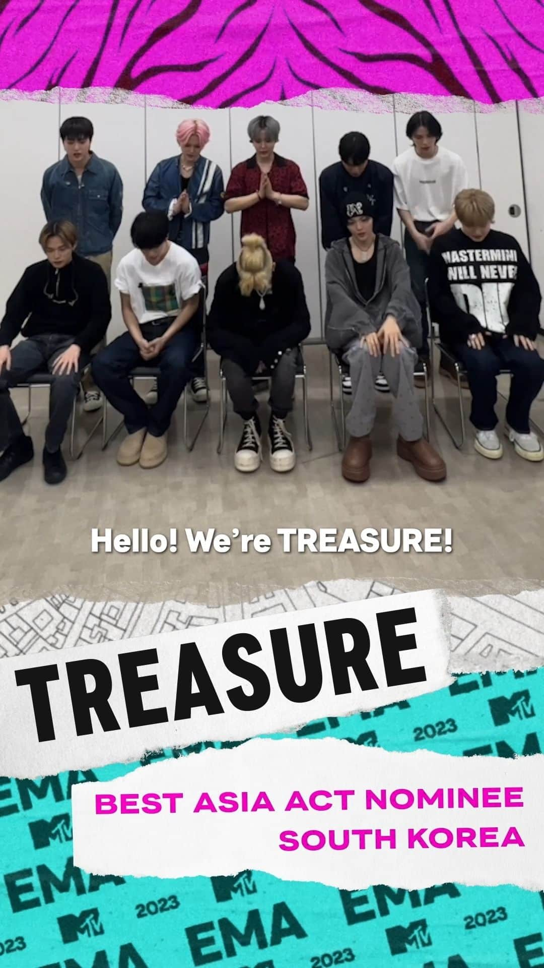 MTV Japanのインスタグラム：「🚨#TREASURE からコメントが到着!  11/6（日本時間）にパリで開催される「2023 #MTVEMA」🏆 #BestAsiaAct にTREASURE(@yg_treasure_official)がノミネート!   アジアのベストアーティストはあなたの投票で決まります!   ▼投票はこちら https://mtvema.com 〆切:11/1 (水)7:59まで」