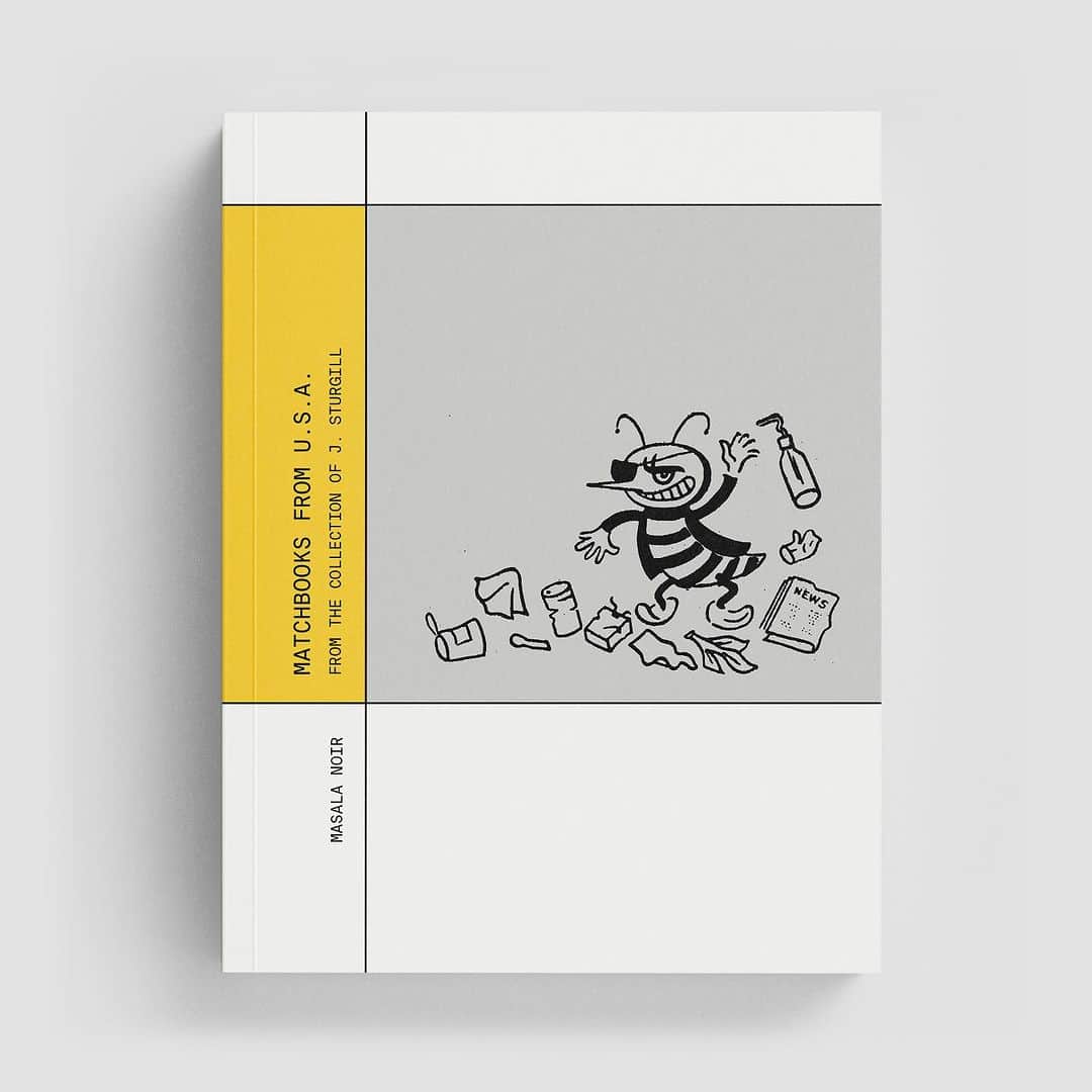 のインスタグラム：「We are glad to announce our second book made in collaboration with illustrator and Art Director Jason Sturgill @jgspdx . This new archive is a compilation of 500+ US Matchbooks from his personal collection (132p). Available at MasalaNoir.com ⚡️⚡️⚡️」