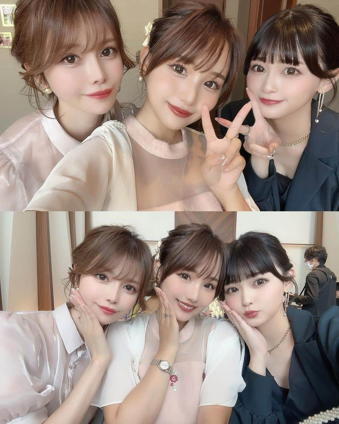 加藤里奈さんのインスタグラム写真 - (加藤里奈Instagram)「⋆  友達の結婚式へ参列しました♡ 笑いあり涙ありでとっても素敵な式だったꕀ  友達のお顔を載せていいか分からず 自分の姿ばかりですみません🥺😢  あぴとりなてぃもありがと♡  訪問着を着ようかと迷いましたが、 今回はドレスで👗🤍  ヘアアレンジは、 @daimon_shinya さん、 いつもありがとうございます🥰  #結婚式 #結婚式参列 #結婚式ヘアアレンジ #結婚式コーデ #結婚式お呼ばれ #結婚式場 #結婚式レポ #参列 #お呼ばれコーデ」10月13日 20時29分 - katoco0326