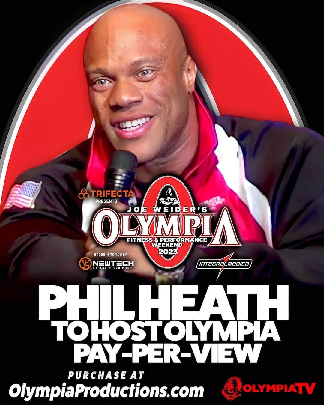 Phil Heathのインスタグラム：「He’s back!!! One of the greatest of all time will be co-hosting the official pay-per-view of next month’s Olympia. — Order today at OlympiaProductions.com and don’t miss a single moment of Phil Heath’s commentary as the best in the world compete in Orlando Nov 3-4. #Olympia23 @philheath  PPV brought to you by @hitechpharma」