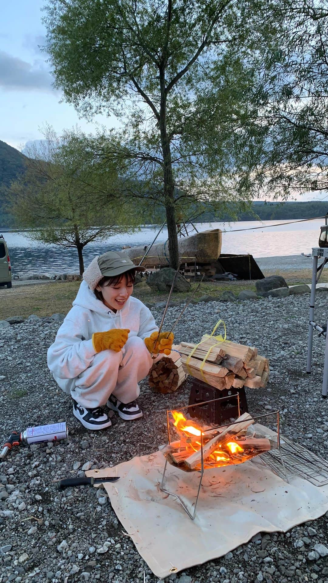 傳彩夏のインスタグラム：「Camp🏕🔥」