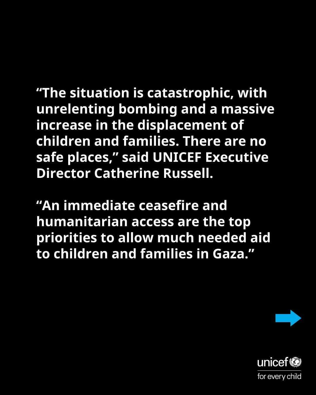 unicefさんのインスタグラム写真 - (unicefInstagram)「Time is running out for children in Gaza.  UNICEF calls for an immediate humanitarian pause and safe access to scale and sustain lifesaving services for children.」10月14日 8時19分 - unicef