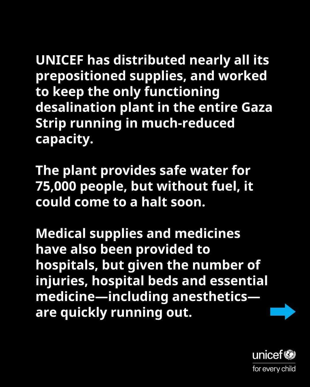 unicefさんのインスタグラム写真 - (unicefInstagram)「Time is running out for children in Gaza.  UNICEF calls for an immediate humanitarian pause and safe access to scale and sustain lifesaving services for children.」10月14日 8時19分 - unicef