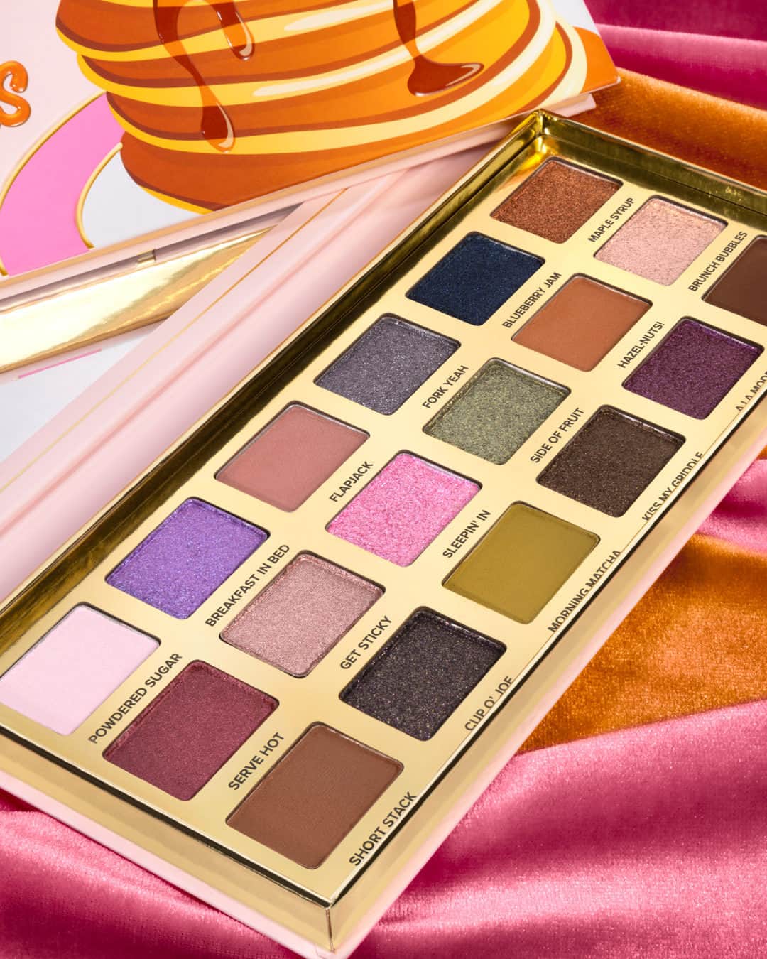 Too Facedのインスタグラム：「If you could only pick two shades from this palette to create a look which shades are you picking?! 🥞 We're grabbing Flapjack and Get Sticky! ✨ Shop our Maple Syrup Pancakes Eye Shadow Palette now from @ultabeauty 💖 #toofaced #tfcrueltyfree」