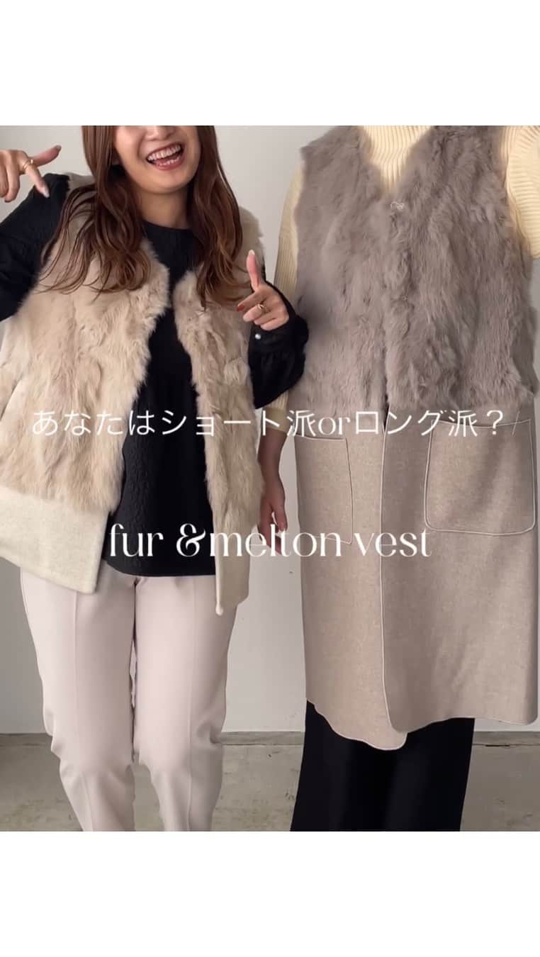 のインスタグラム：「NEW ITEM... 🏷  ➖➖➖➖➖➖➖➖➖➖➖　 #ファー＆メルトンジレ (ANTICRAG)  #210nouve #トゥージュヌーヴ #210NOUVE #fasion #coordinate  #Autumn #カジュアル #大人コーデ#カジュアルコーデ  #トレンドファッション #プチプラ#プチプラコーデ #2023aw #新作 #ファーベスト#ベストコーデ ————————————————————— NEW  item入荷中 —————————————————————」