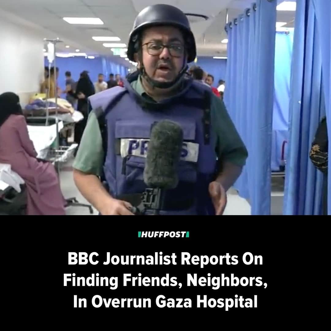 Huffington Postのインスタグラム：「A BBC Arabic journalist reported on the distressing conditions inside an overwhelmed Gaza hospital that he said contained many of his friends and neighbors.⁠ ⁠ “Today has been one of the most difficult days in my career. I have seen things I can never unsee,” BBC’s Adnan Elbursh, a Gaza resident, said in the report from Al Shifa, Gaza City’s main hospital, posted late Thursday.⁠ ⁠ “Bodies lay everywhere. The injured scream for help. You can never forget the sounds,” he reported.⁠ ⁠ Among the dead and wounded, his cameraman had spotted his friend Malik, Elbursh said.⁠ ⁠ “Malik has managed to survive, but his family have not,” Elbursh said over footage of his tearful colleague.⁠ ⁠ Elbursh said bodies were being placed outside the hospital on the ground after the morgue reached capacity.⁠ ⁠ “You never want to become the story. Yet, in my city, I feel helpless as the dead were given no dignity and the injured are left in pain,” he said.⁠ ⁠ Hamas, the militant group that controls Gaza, launched a devastating surprise attack on Israel on Saturday, massacring hundreds of people and taking scores of hostages.⁠ ⁠ Israel declared war on Hamas in response. It has since laid siege to Gaza, which has a dense population of more than 2 million, bombarding the Palestinian enclave with airstrikes and preparing for a possible ground invasion. It has also shut off access to electricity, food, fuel and water in Gaza.⁠ ⁠ The conflict has already claimed over 2,800 lives on both sides. Thousands more are injured.⁠ ⁠ Watch the report at our link in bio. // 🖊️ @josieharvey // 📷 @bbc」