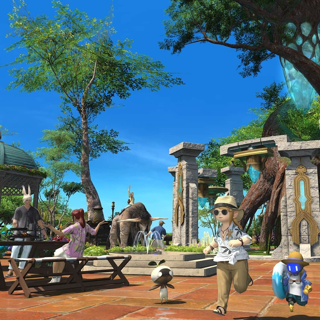 FINAL FANTASY XIVのインスタグラム：「The time has come to bring your sanctuary to its idyllic culmination… but be sure to give your mammets a break once in awhile! 🏝️⁣ ⁣ #FFXIV #FF14」