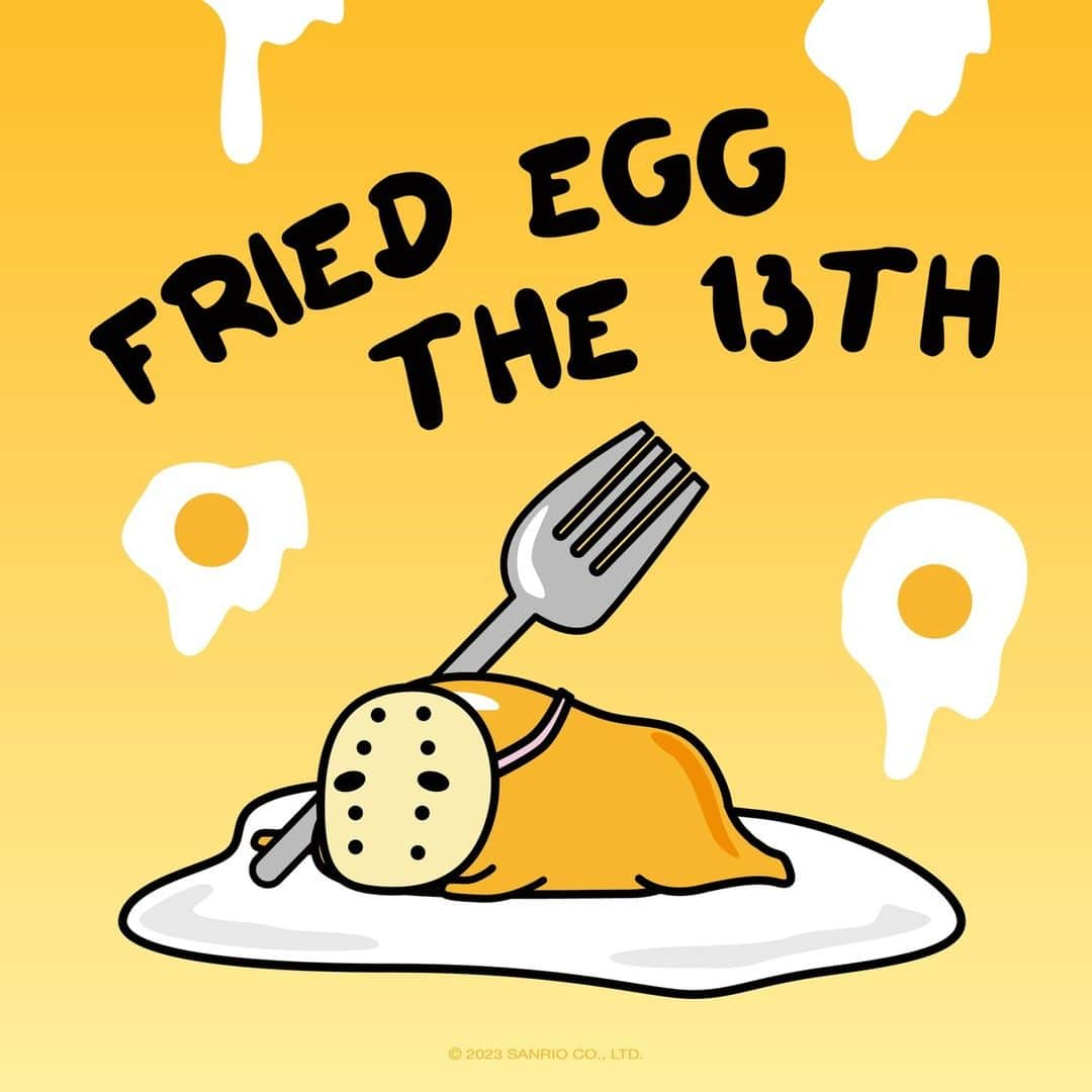 ぐでたまさんのインスタグラム写真 - (ぐでたまInstagram)「happy #fridaythe13th... 🍳」10月14日 1時01分 - gudetama