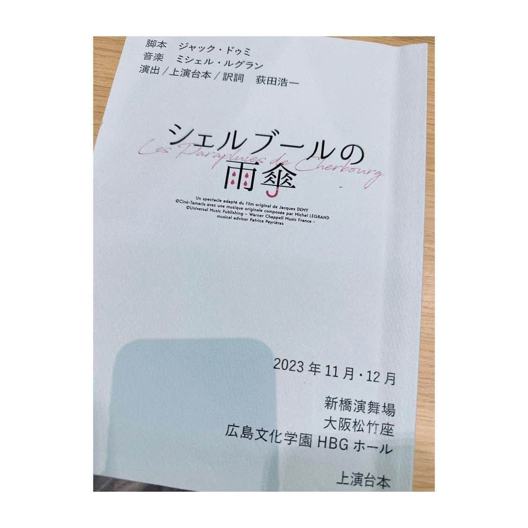 井上小百合さんのインスタグラム写真 - (井上小百合Instagram)「𝟸𝟶𝟸𝟹.𝟷𝟶. 𝟷𝟹 ✐  11月4日〜幕を開ける、  #シェルブールの雨傘  お稽古の毎日です。  台詞は一切なく、 歌と音楽だけで紡がれる作品は とてもとても美しくて、 どの時代に生きる人にも 刺さる作品だと思ってます。  その分すごく繊細で、 難解な楽曲ばかりなので、 毎日稽古場であくせくしてます。  この作品をやっていると、 本当に人生というのは、 選択肢の連続なのだなと感じます、  誰とどこで、どう出会うか、 その時の自分の環境や心身の状態によって その人との関わり方も大きく変わってくるし、  そこで何を選択するかによって  人生が決まる。  例えば、今日何食べる、とか、 どこに行く、とか そんな些細なことから、全て 人生は選択肢でできていて  すごく難しいけど、 何となく過ごしちゃわないように 人生のひとつひとつを 大事に過ごしたいなって この作品をやってると、思うんです。。  ギイと、ジュヌヴィエーヴも、 もっと違うタイミングで出会っていれば 変わっていたのかもしれないし、  でも出会って、好きになってなかったら こんなに楽しい時間はなかっただろうし、 こんなに苦しい思いをすることも なかったかもしれないし、、  結局 何が正解だったのかは分からないけど、  そういう経験をしたからこそ、お互いが 自分にとっての大切なものに初めて気付けて 幸せになれたのだと思うと、、  本当に人生って、楽しかったり 苦しかったり、 先が分からないけど  その人生のどこのタイミングで 誰に出会うか って、めちゃくちゃ大事、、！！  そしてどんな出会いも無駄じゃない、  ってすんごく思います    わたしが演じるのは マドレーヌという女性です。  彼女は、陽だまりみたいな人です、 でも、日中の強い日差しではなくて、 朝の光みたいな人。 白くて優しい囁かな光。  そして 朝に日が出るのは当たり前で、 彼女の優しさも当たり前で、  その優しい光に、誰かが気付いて 賞賛してくれる訳でもないけど  多分彼女の中では相当努力して、 毎日を過ごしてる。  当たり前にそこに居てくれてる、  儚い、朝の光のような人。  そんな人として舞台に立っていられるよう、 いま、毎日精一杯生きています    … 小百合   #京本大我  #朝月希和   #渡部豪太  #春野寿美礼   #福間むつみ  #ひのあらた  #田村雄一  #川口大地  #茶谷健太  #岡田治己   #東間一貴   #横関咲栄   #田口恵那   #吉田繭  #江崎里紗  #酒井比那  #大倉杏菜  #田中奏  #井上弥子  #大村真佑  #合田くるみ」10月14日 1時37分 - sayuri_inoue.official