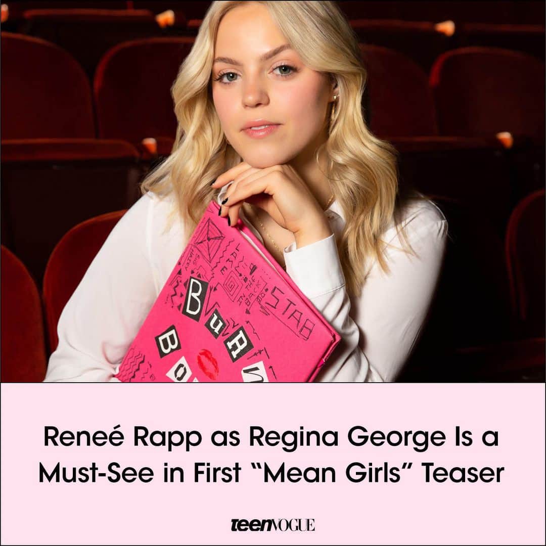 Teen Vogueのインスタグラム：「Get in, loser, we're going to the movies! Check out #ReneéRapp as Regina George in the first #MeanGirls: The Musical teaser at the link in bio. 💕  (📸: Jeremy Daniel)」