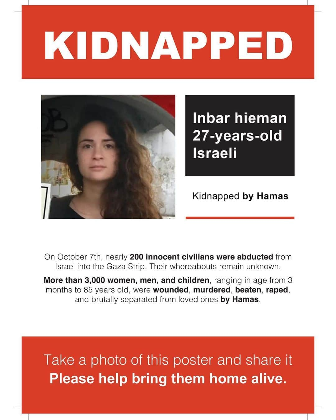 ガル・ガドットさんのインスタグラム写真 - (ガル・ガドットInstagram)「at this moment there hundreds of kidnapped or missing innocent Israelis. I am using my platform to share their names. their faces, their information. please share their photos, share the stories.  And help us scream to the world, Hamas #BringThemBack!   if you have any information or if your loved one is missing please head to the link on my story to contact us  —  —  ‏Thank you @dedebandaid @nitzanmintz @talhuber」10月14日 4時03分 - gal_gadot