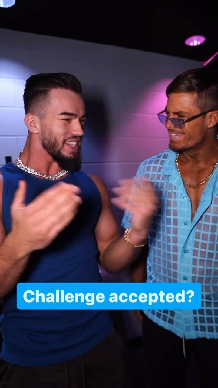 WWEのインスタグラム：「Looks like @austin_theory & @graysonwallerwwe have accepted the Open Challenge thrown out by Undisputed WWE Tag Team Champions @americannightmarecody & @uceyjucey… 👀」