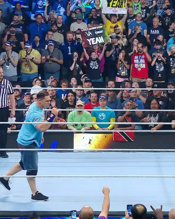 WWEのインスタグラム：「Did @johncena and @reallaknight make a great team at #WWEFastlane? YEAH! 🔥」