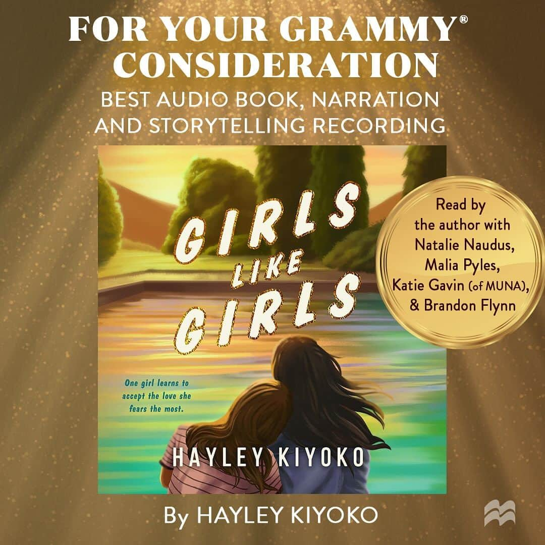 ヘイリー・キヨコのインスタグラム：「For Your GRAMMY® Consideration, the "Girls Like Girls" Audiobook version of Hayley's debut novel narrated by an all-queer cast including Kiyoko, Natalie Naudus, Malia Pyles, Katie Gavin (of MUNA), and Brandon Flynn.」