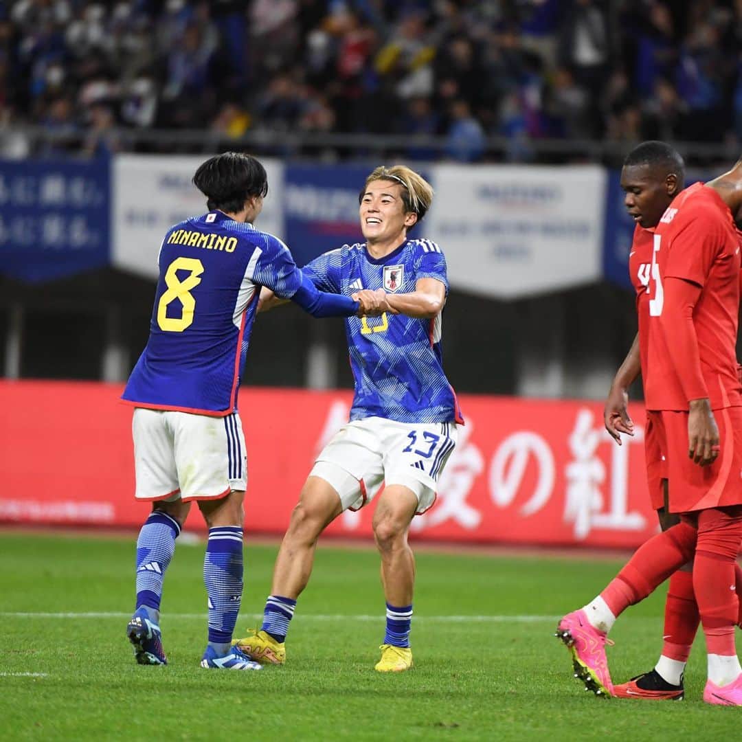 中村敬斗さんのインスタグラム写真 - (中村敬斗Instagram)「昨日のカナダ戦応援ありがとうございました！！ 激しいタックルを受けましたがこれもサッカーの一部だと捉え、これからも頑張っていきます💪💪💪  #Japan #4-1 #勝利」10月14日 17時16分 - nakamura.keito