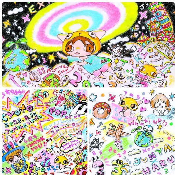 田中純弥のインスタグラム：「通販開始しました😊 よかったら見てねー✨  夏の個展で販売された田中純弥 複製原画や、大堀治樹とコラボした原画ポスターが1週間限定で通販に！✍️✨✨  通販期間【2023.10.14〜10.20】 サイトへはプロフィールから飛べます🕊️ junyatanaka.buyshop.jp」